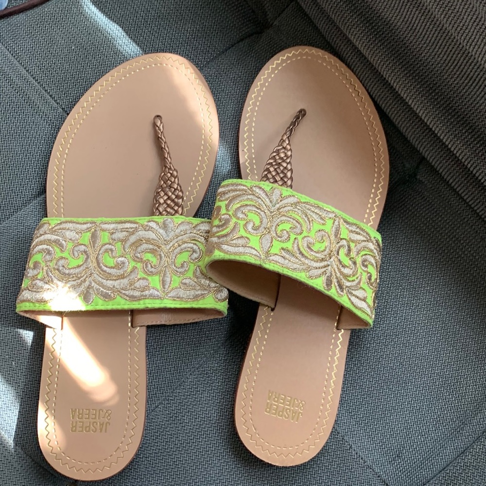 Anthropologie Jasper & Jeera neon sandals size 40 NWT